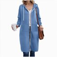 thumbnail image 6 of Towmus Women's Zip Up Hoodies Oversized Long Sleeve Sweatshirts Casual Fall Coat with Pocket S-5XL, 6 of 8
