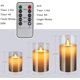 thumbnail image 2 of Velas LED parpadeantes sin llama con control remoto y temporizador 4in 5in 6in Juego de 3 velas eléctricas que funcionan con batería con mecha móvil Llamas danzantes Velas de cera real con vidrio Zhivalor WXOTTO-LKX-2839, 2 of 5