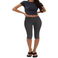 thumbnail image 1 of Women‘s Capri Dress Pants Mid Waist Slacks Stretchy Cuff Pants, 1 of 9