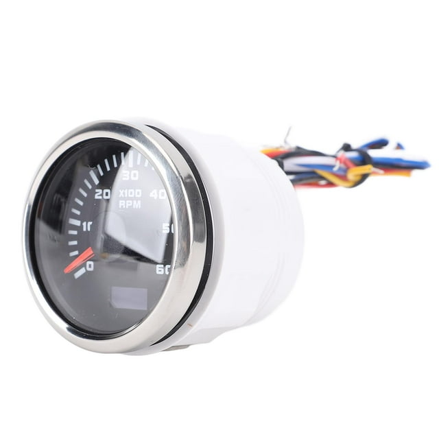 Tachymètre 2 Po 52mm, 6000RPM Rétroéclairage 7 Couleurs Tachymètre de Voiture Jauge Tacho Jauge de Révolution, Jauge Universelle pour Moteur à Essence, pour Bateau Marine Voiture Auto