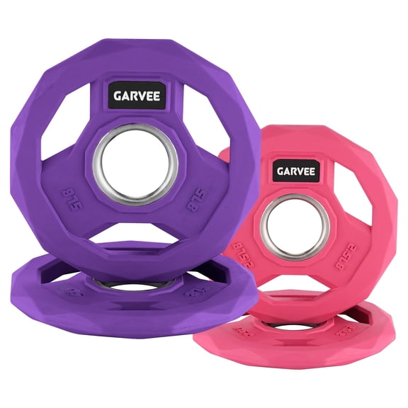 Color-Coded Rubber Coated Barbell Weight Plate Set