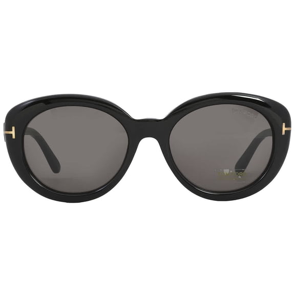 Tom Ford FT1009 01A Plastic Shiny Black Smoke 55 mm Women's Sunglasses