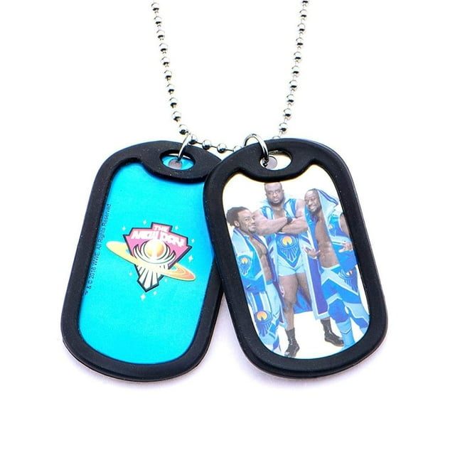 Etiquetas dobles para perros de la WWE The New Day con cadena