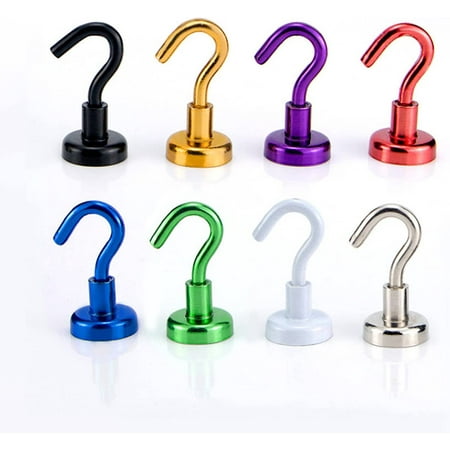 

Strong Magnetic Hooks Magnet Heavy Duty for Hanging Cruise Cabins Refrigerator Classroom Whiteboard Small Magnetic Key Holder Home Wreath Hanger Coat Grill Hooks (27lb-8pcs)