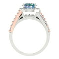 thumbnail image 4 of Clara Pucci 18K White/Rose Gold Round Cut 1.5Ct Synthetic Blue Moissanite Engagement Ring + Matching Band - Luxury Box Included, 4 of 7