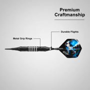 18g Soft Tip Darts Set, Professional Plastic Tip Darts with Storage Box for Electronic Dartboard Games