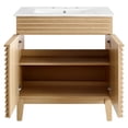 thumbnail image 5 of Sink Vanity Cabinet, White Oak, Wood, Mid Century Hotel Bedroom Bathroom, Modern Contemporary HB33714, 5 of 9