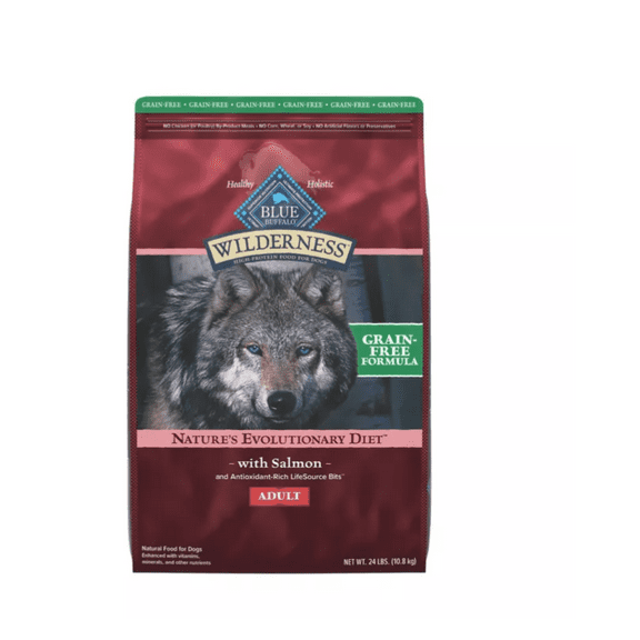 Blue Buffalo Wilderness Adult Grain-Free High-Protein Real Salmon Recipe Dry Dog Food 24 lb