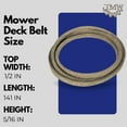 thumbnail image 3 of Jeremywell Mower Deck Belt GX21833 fits John Deere GX20571 D140 D150 L120, 1/2"x141", 3 of 6