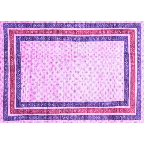 Ahgly Company Indoor Rectangle Abstract Purple Modern Area Rugs, 7' x 10'