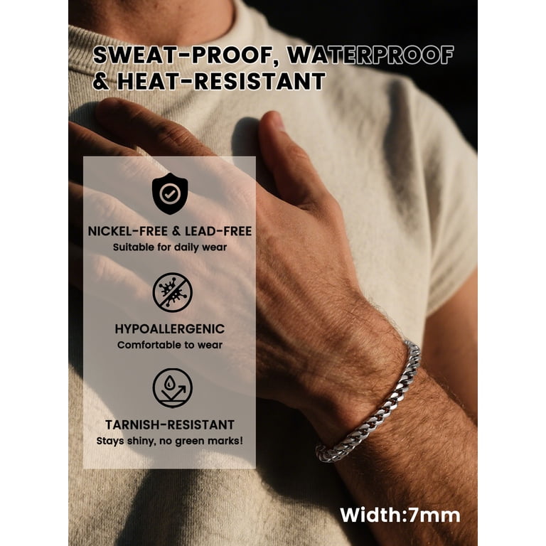 Bestyle 7mm Stainless Steel Miami Cuban Link Bracelet photo 3