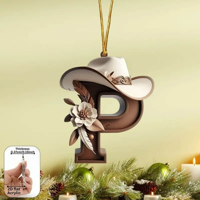 Adornos Colgantes para Árbol de Navidad con 26 Letras | Decoración Navideña Personalizada para Colgar En El Árbol | Material Acrílico | Tamaño: 8 Cm | Paquete de 26