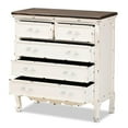 thumbnail image 4 of Baxton Studio Levron Armoire de Rangement à 5 Tiroirs en Bois Fini Brun et Blanc, 4 of 11