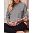 thumbnail image 2 of Weardear 3 Pack Maternity Shirts Womens Long Sleeve Split Side Tunic Tops Drop Shoulder T Shirt Casual Pregnancy Clothes, 2 of 6