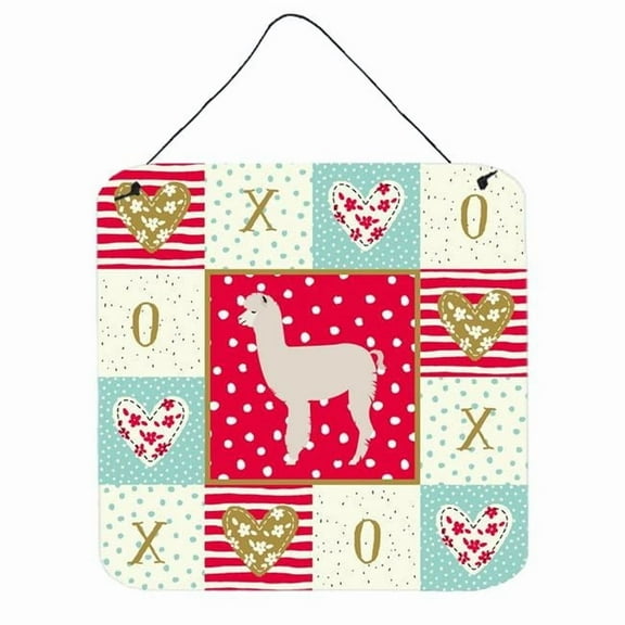 Caroline's Treasures CK5346DS66 Alpaca Love Wall or Door Hanging Prints, Red, 6x6, multicolor