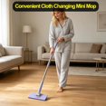 thumbnail image 2 of Mini mop, Convenient Cloth Changing Mini mops,Multifunctional Lazy with One-Click Cloths Attachment for Wet and Dry Disposable Pads (B, Mop+1PC Cloths), 2 of 8