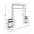 thumbnail image 7 of Headboard Queen Size, Adjustable Height, Storage Rack, Sturdy and Stable, Queen Size Metal Storage Headboard With Charging Stations 2 Nightstands And Storage Shelves For Bedroom, Easy Assembly, 7 of 7