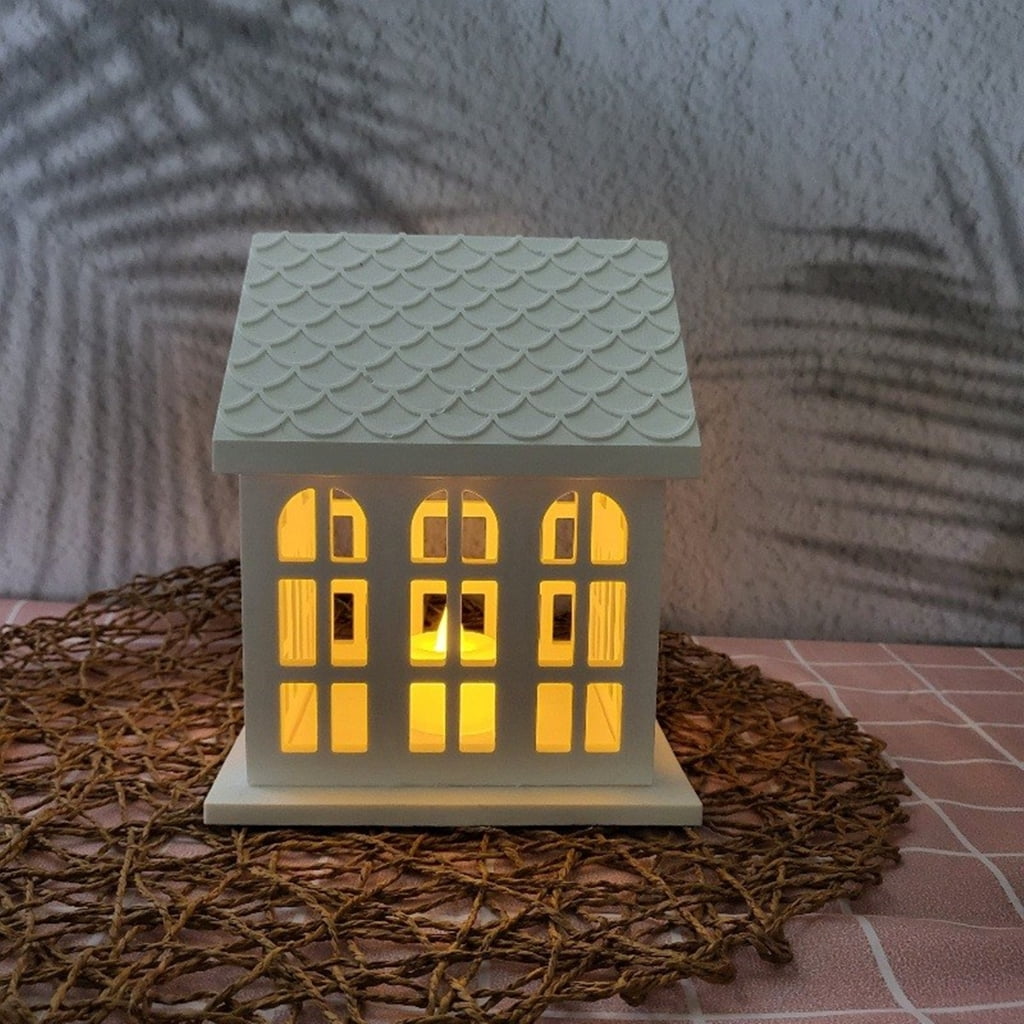 lanema Candle Holder Silicone Mold Church House Candlestick Resin Molds DIYs Concrete
