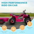 thumbnail image 5 of Aosom Kids ATV Quad Car with Back Trailer, Pink, 5 of 9