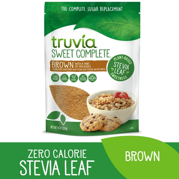 Truvia Sweet Complete Brown Calorie-Free Sweetener with the Stevia Leaf, 14oz Bag
