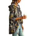 thumbnail image 4 of Womens Lightweight 3/4 Sleeve Leaf Print Hoodie Casual Fashion Top Ideal For Outdoor Leisure And Daily Occasions, 4 of 7