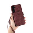 thumbnail image 7 of for Samsung Galaxy S23 Ultra Wallet Case Crossbody Strap, Zipper Phone Case with Card Holder Wrist Strap Purse Cover with Kickstand Compatible with Samsung Galaxy S23 Ultra 6.8 inch - Winered, 7 of 7
