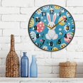 thumbnail image 3 of Yayeee Wall Clock Battery Operated 11.9" Silent Non-Ticking for Living Room, Blue Easter Bunny, 3 of 8