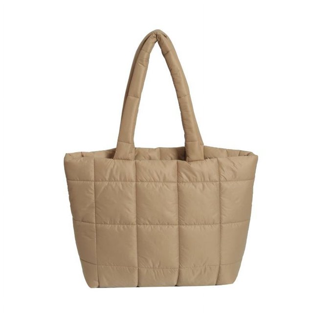 Bolso Puffer Satchel Bandolera para Mujer Color Sólido Nylon