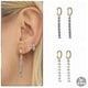 thumbnail image 3 of Pendientes colgantes de borla de circonita cúbica blanca, rosa y púrpura en plata de ley 925, pendientes colgantes de lujo con dije de cristal circular ----II ---Código de producto 72116 II, 3 of 3