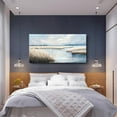 thumbnail image 6 of HFDF Extra Large Coastal Marsh Landscape Wall Art Neutral Blue Beige Wetland Canvas Print for Living Room Office Serene Nature Wall Decor,Oversized Ocean Artwork for Home Decoration 18x12inch Framed, 6 of 6