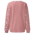 thumbnail image 4 of Glisme Chandail en Molleton de Noël pour Femmes Col Rond Imprimé Chandail Manches Longues Polyvalent pour Usage Quotidien Rose Clair, 4 of 5