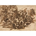 thumbnail image 3 of Perino Del Vaga 24x18 Black Modern Framed Museum Art Print Titled - Poros Assailed by the Macedonian Army (Recto) (C. 1545/47), 3 of 5