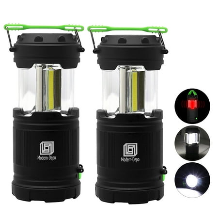 Portable LED Camping Lantern with Flashlights 7 Modes or Magnetic base | 300 Lumens COB Battery Powered with Fluorescent Handles for Hiking Emergencies Hurricanes Outages Storms Car (Best Led Lantern For Power Outages)