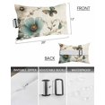 thumbnail image 3 of Pack of 2 Outdoor Lumbar Pillow Covers 12x20 Inch, Turquoise Tulip Waterproof Throw Pillow Covers Set, Spring Vintage Botanical Butterfly Floral Decorative Cushion Cases for Patio Porch Car, 3 of 7