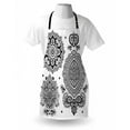 thumbnail image 3 of Henna Apron Set of South Asian Inspired Design Elements Floral and Geometric Style Ornamental, Unisex Kitchen Bib Apron with Adjustable Neck for Cooking Baking Gardening, Black White, by Ambesonne, 3 of 3