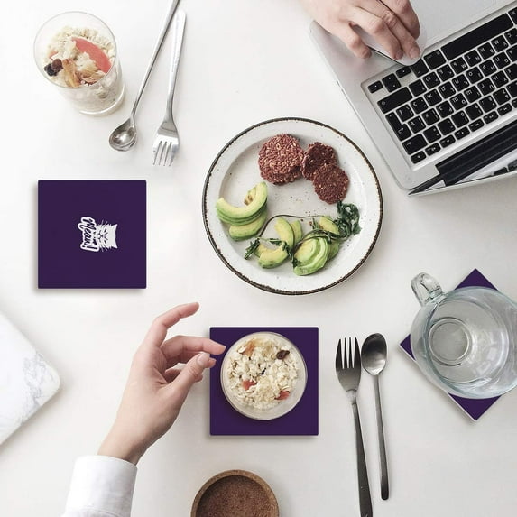 FMSHPON Happy Halloween Set of 4 Coaster for Drinks, Absorbent Ceramic Stone Coasters Cup Mat with Cork Base for Home Kitchen Room Coffee Table Bar Decor