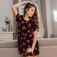 thumbnail image 3 of Fuzoiu Beautiful Red Ladybug Print Women Nightgowns, Soft Comfy Lightweight Short Sleeves Sleepwear,Crew Neck Loungewear, 3 of 6