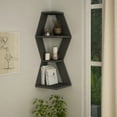 thumbnail image 2 of Ada Home Decor Furniture 11.81" 3 Tier Anthracite Caldwell Modern Wall Shelf, 2 of 3