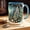 Black, variant on Christmas Mug Pine Forest Mug Stained Glass Style Coffee Cup Winter Evergreen Tree Mug Nat