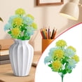 thumbnail image 2 of Clearance Artificial flowers under $1,Artificial Chrysanthemums Memorial Flowers 12 Head Yellow Bouquet Cemetery Decoration Outdoor Arrangement, 2 of 7