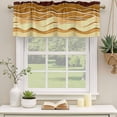 thumbnail image 2 of Coastal Yellow Curtain Valances for Windows, Kitchen Valance Window Treatments Panel 2 Pack, Ombre Ocean Wave Stripes Brown Beach Sand Rod Pocket Short Curtains for Bathroom Bedroom 60 x 18 Inch, 2 of 8