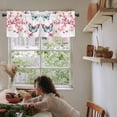 thumbnail image 5 of Watercolor Butterfly Valances for Windows Farmhouse Kitchen Curtains Valances Rod Pocket Valance Curtains for Kitchen Windows Spring Nature Blossom Flowers Window Valances for Bathroom 60"x18", 5 of 6