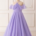 thumbnail image 5 of ZHOGXU Kids Elegant Solid Color Dresses For Girls Flutter Sleeve Halter Neck Ruffled Formal Gown Nice For Party And Dance, 5 of 8
