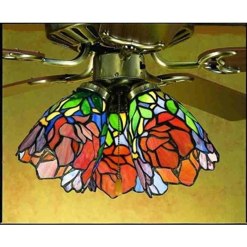Meyda Tiffany 27482 Stained Glass / Tiffany Fan Light Kit Glassware - Tiffany Glass