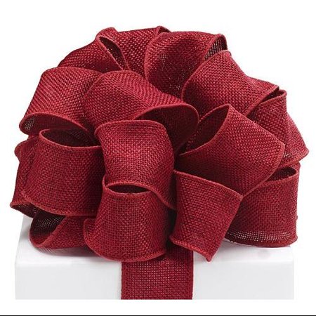 #9 Red Burlap Wired Ribbon - Walmart.com