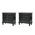thumbnail image 5 of Tina's Home Farmhouse Black Soild wood End Tables Set of 2 with Charging Station, 3 Drawer Side Table with Pull-Out Tray for Living Room, Small Spaces, 5 of 7