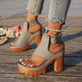 thumbnail image 6 of Caywon Women Gladiator Sandals, Chunky Heel Toe Ring, Ankle Strap Thick Sole Dressy, Comfortable Ladies Shoes Sandalias Cuña Mujer, 6 of 9