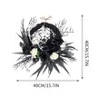 thumbnail image 5 of YOTQUSKI Halloween Wreath, Wreaths for Front Door, Handmade Black Rose Skull Berries Spiders, 15.7" Front Door Decorations for Indoor Outdoor Home Halloween Festival Decoration, 5 of 5