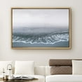 thumbnail image 2 of PixonSign Framed Canvas Print Wall Art Ocean Waves Fan Out Along Beach Nature Wilderness Photography Realism Contemporary Scenic Dramatic Blue for Living Room, Bedroom, Office - 16"x24" Natural, 2 of 5