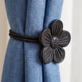 thumbnail image 5 of Linnome Vintage Flower Shaped Curtain Tiebacks Resin Magnetic Drapery Holdbacks with Strong Magnets and Rope No Drill Decorative Window Curtain Holders 6.69x3.15in, 5 of 6